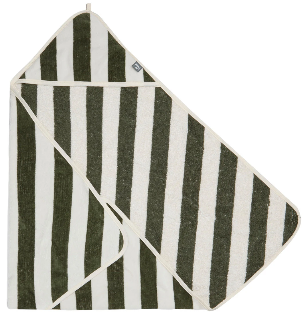 Jollein Terry Stripe Leaf Green 75 X 75 Cm Badcape 534-514-67001